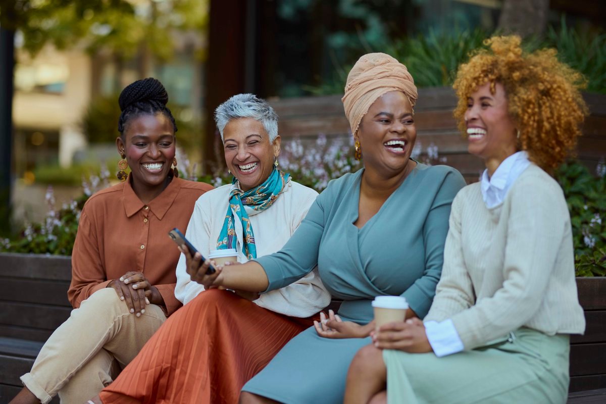 Women laughing together